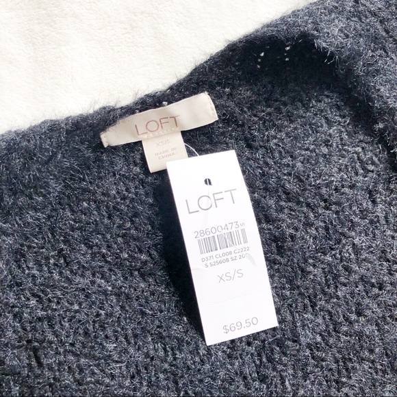 NWT Loft Black Chevron Textured Fuzzy Kimono - Picture 4 of 4